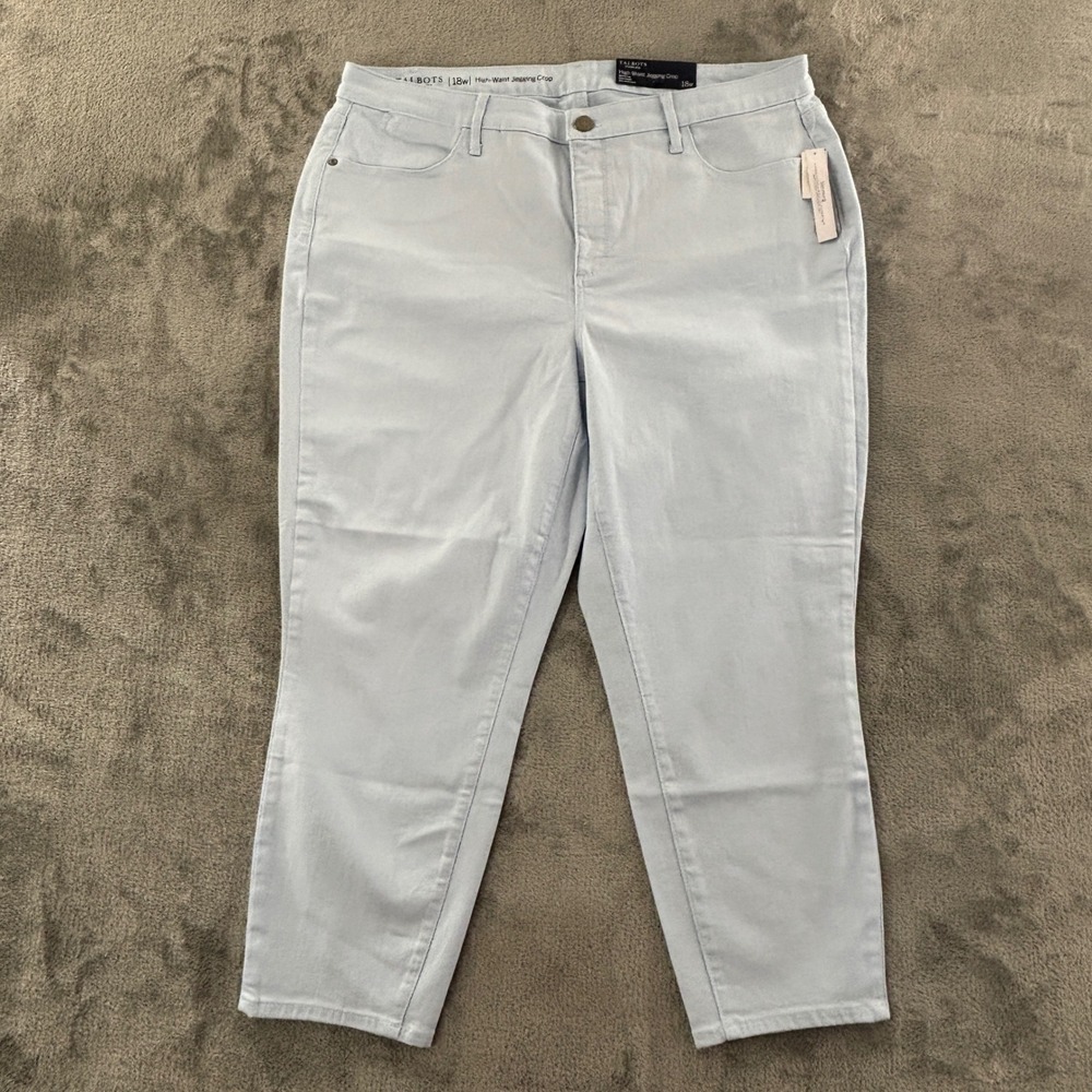 Talbots Jegging Crop Skinny High Waist 18W Light Blue Slimming Stretch Denim
